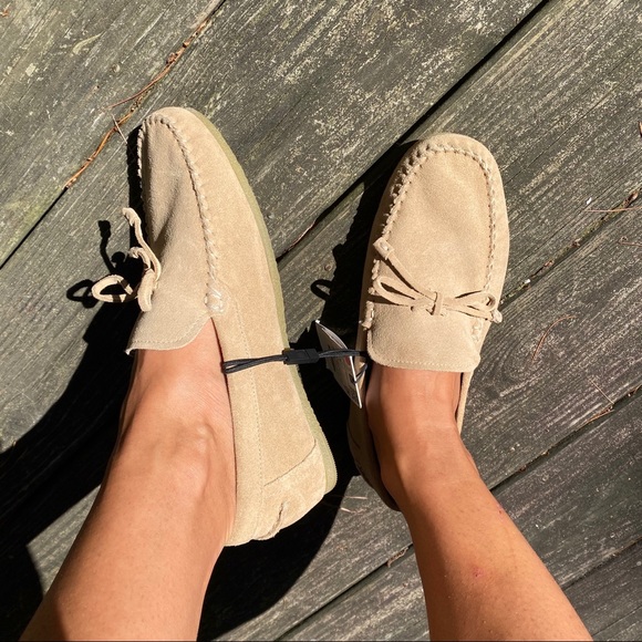 🍂 ZARA TAN SUEDE LEATHER STITCHED MOCCASINS! - Picture 15 of 16